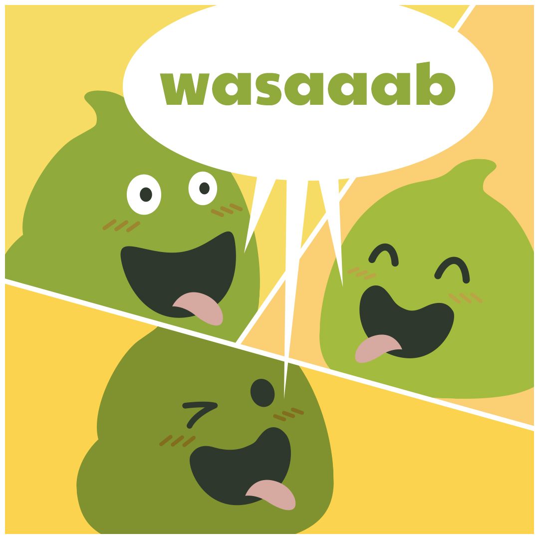 wasabi cartoon saying wasaab